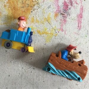 Disney Viewfinder Toy Vehicle and Charlie Brown train toy